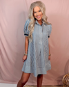 Hampton Harbor Striped Mini Dress - Navy