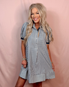 Hampton Harbor Striped Mini Dress - Navy