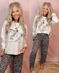 Outlaw Embroidered Graphic Knit Sweater