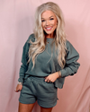 Covered In Comfort Top + Shorts Two Piece SET - in Ash Jade