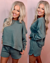Covered In Comfort Top + Shorts Two Piece SET - in Ash Jade