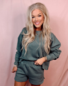 Covered In Comfort Top + Shorts Two Piece SET - in Ash Jade