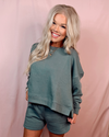 Covered In Comfort Top + Shorts Two Piece SET - in Ash Jade