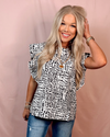 In The Spotlight Printed Ruffle Detail Blouse