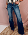 Hawn High Rise Classic Cut Raw Hem Jeans