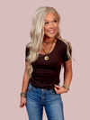 Everyday Butter Soft Scoop Neck Short Sleeve Top - Espresso