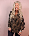 Lucky In Leopard Contrast Stripe Detail Blouse