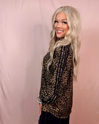 Lucky In Leopard Contrast Stripe Detail Blouse