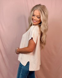 Main Character Mock Neck Knit Top - Oatmeal