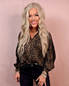 Lucky In Leopard Contrast Stripe Detail Blouse