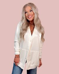 It's Casual Button Up Cardigan - Cream
