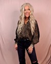 Lucky In Leopard Contrast Stripe Detail Blouse