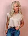 Silhouette Edit Cap Sleeve Knit Top - Taupe