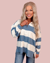 Cozy Country Club Striped Collared Pullover