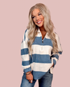 Cozy Country Club Striped Collared Pullover