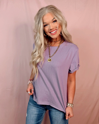 Bali Everyday Raw-Edge Basic Baby Tee - Plum