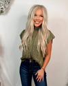 Colorado Cozy Cable Knit Sweater Vest Top - Olive