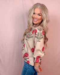 Petunia Petals Floral Printed Blouse