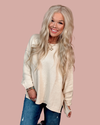 Neutral Notion Oversized Knit Sweater Top - Oatmeal