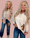 Linear Muse Striped Button Down Top - Brown