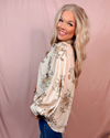 Marigold Muse Floral Printed Button-Up Blouse
