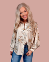 Marigold Muse Floral Printed Button-Up Blouse