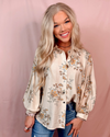 Marigold Muse Floral Printed Button-Up Blouse
