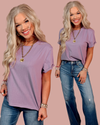 Bali Everyday Raw-Edge Basic Baby Tee - Plum