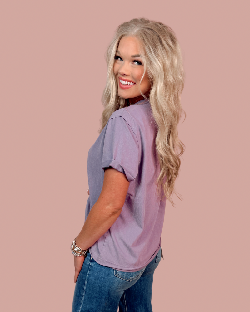 Bali Everyday Raw-Edge Basic Baby Tee - Plum