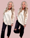 Essentially Cozy Boyfriend Oversized Pullover - Pearl Ivory