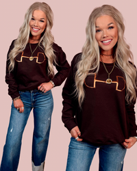 Chocolate Luxe Snaffle Bit Graphic Sweater