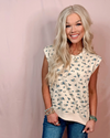 Cozy Petals Floral Cap Sleeve Pullover Top - Beige