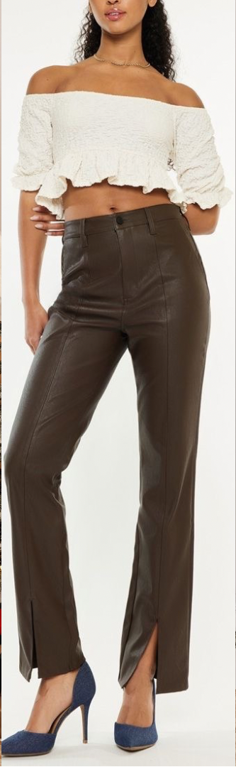 Extra Espresso Chocolate Pleather Pants