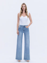 Faded Fame High Rise Wide Leg Jeans - Light Wash
