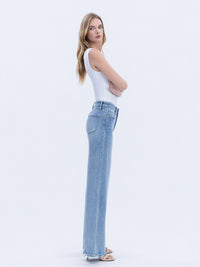 Faded Fame High Rise Wide Leg Jeans - Light Wash