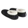 Snoozies Sparkle Tweed Slipper With Memory Foam - Black + White
