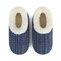 Snoozies Sparkle Tweed Slipper With Memory Foam - Blue
