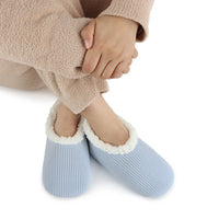 Snoozies Solid Cozy Corduroy Slipper With Memory Foam - Baby Blue
