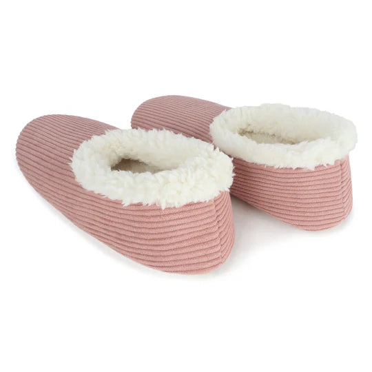 Snoozies Solid Cozy Corduroy Slipper With Memory Foam - Dusty Rose