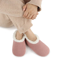 Snoozies Solid Cozy Corduroy Slipper With Memory Foam - Dusty Rose