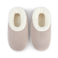 Snoozies Solid Cozy Corduroy Slipper With Memory Foam - Smokey Grey