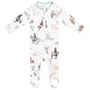 Children's onesie with horse and rider pattern on a white background