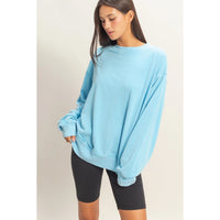 All-Day Comfort Mineral Wash Essential Pullover - Blue