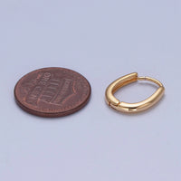 Minimalist Stainless Steel Gold Oval Shaped Huggie Hoops Earrings