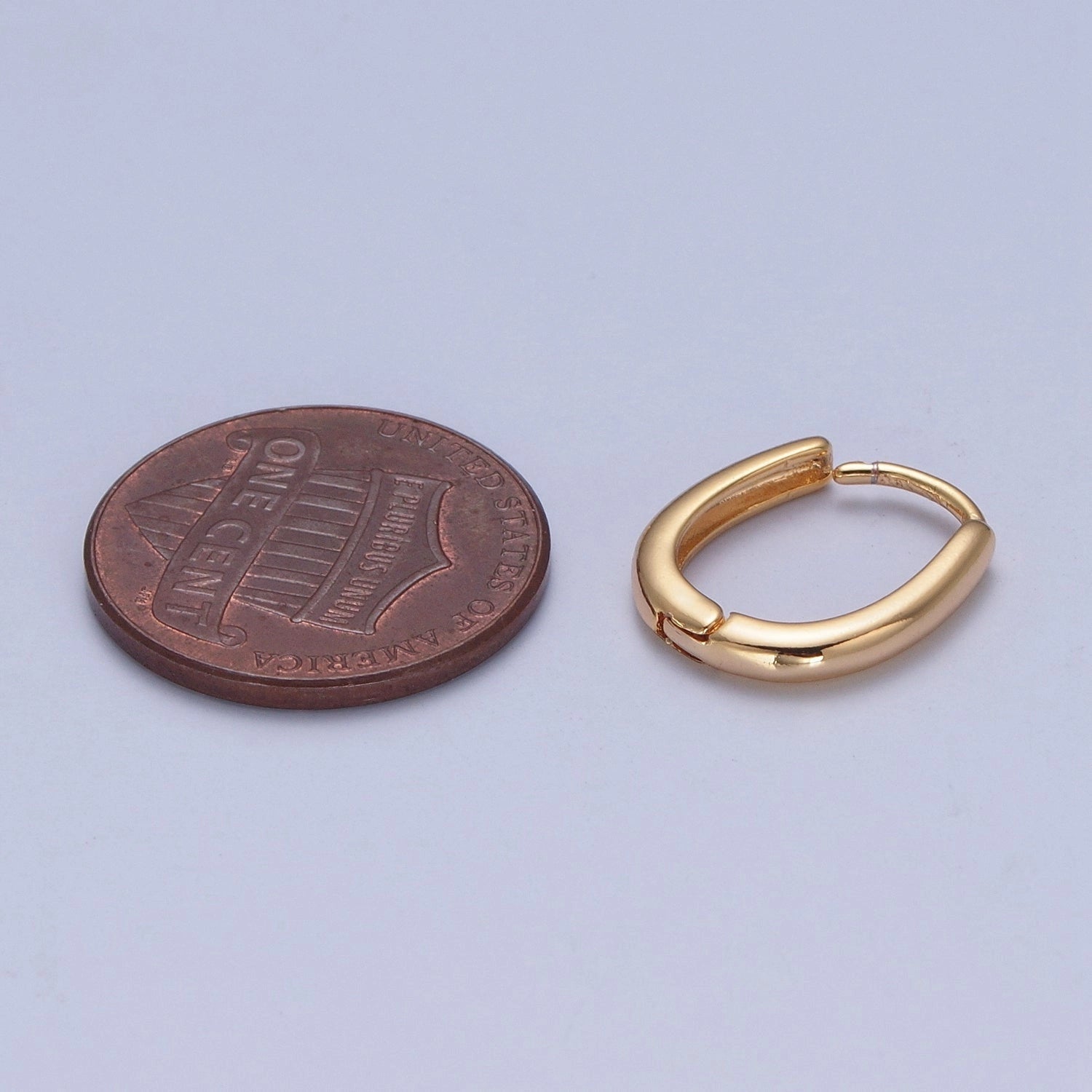 Minimalist Stainless Steel Gold Oval Shaped Huggie Hoops Earrings