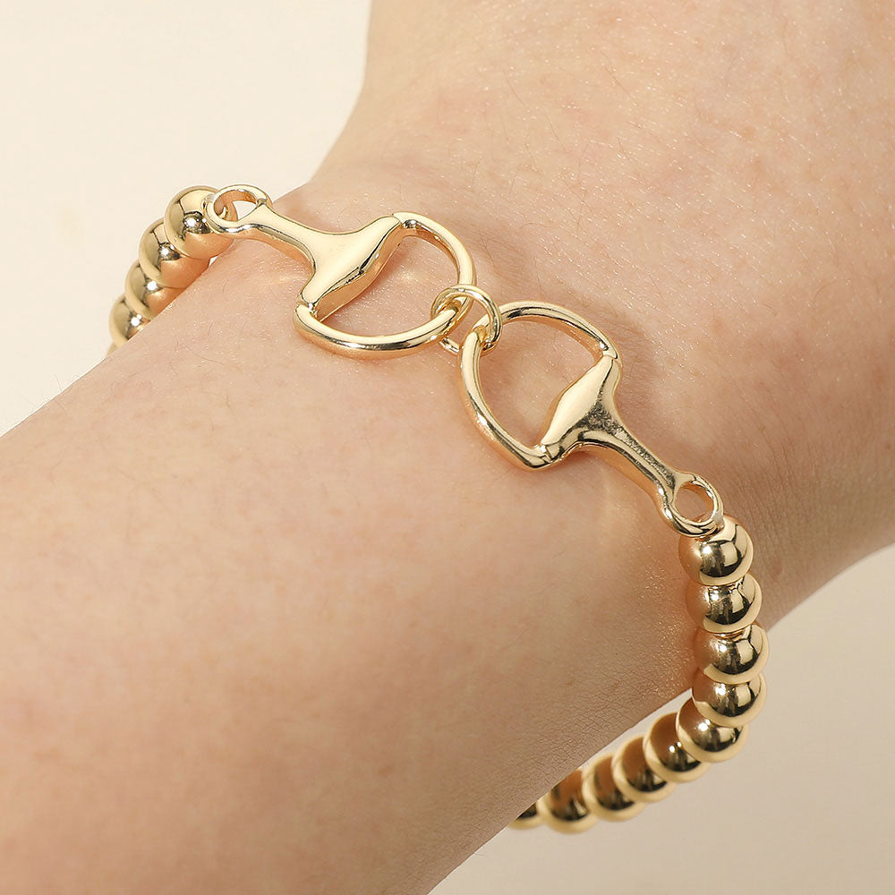 Gold Bit by Bit Beaded Stretch Bracelet