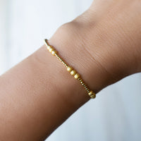 Lenny & Eva Tarnish Resistant Gold Plated Trio Textured Stretch Bracelet