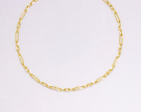 14K Gold Dipped Elongated Paperclip Chain Link Necklace