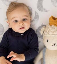 Solid Rib Organic Cotton Sleep & Play - Midnight