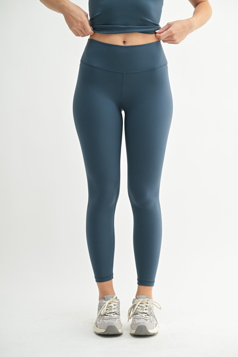 Time for a Run Tummy Control Sweetheart Leggings - Midnight Navy